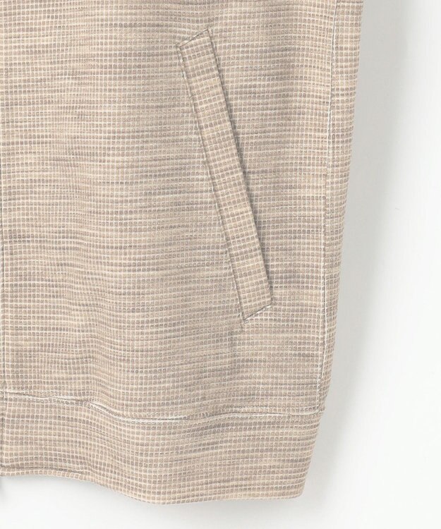 JOSEPH ABBOUD 【ストレッチ/ソフト/洗える/JAPANファブリック】ウールブロックピケ スタンドジップ アウター ベージュ系