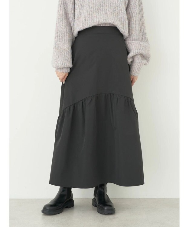 earth music&ecology イレヘム切替スカート Black