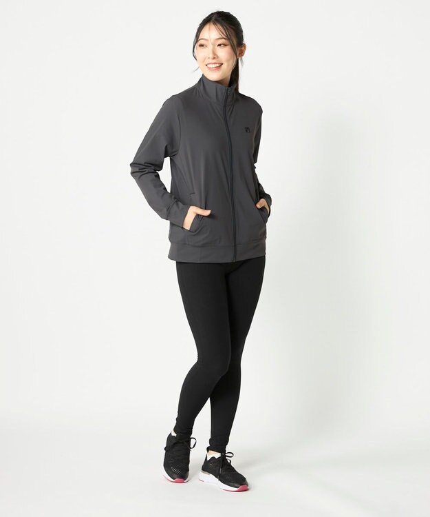 FILA GOLF／marie claire 【FILA GOLF】スタンドカラーフルジップブルゾン チャコールグレー