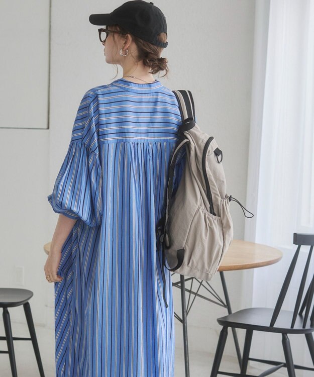 WEGO 【ANGIE VINTAGE】ボリュームスリーブ バンドカラー シャツワンピース 柄5