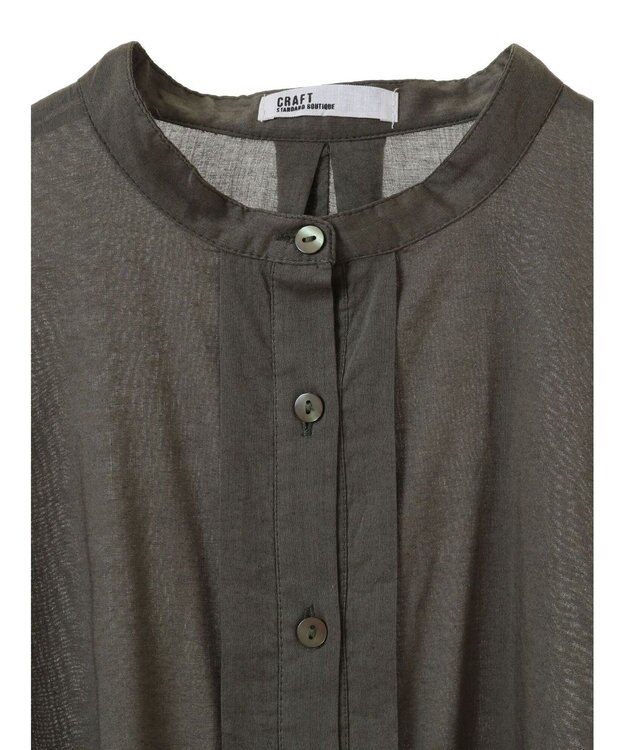 CRAFT STANDARD BOUTIQUE インド綿混パフスリーブシャツ Khaki