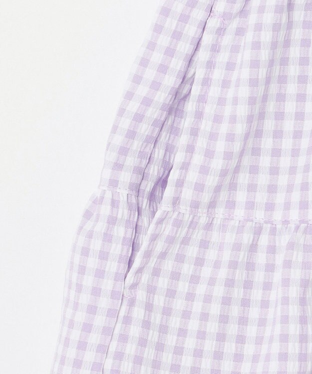 ANY KIDS サッカー ギンガム ワンピース ラベンダー系