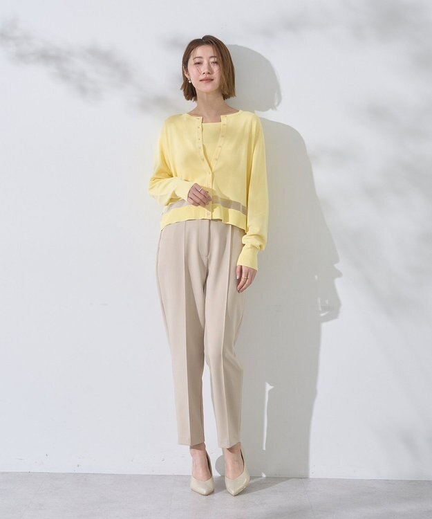 YECCA VECCA シアーMIXカーディガン Off White