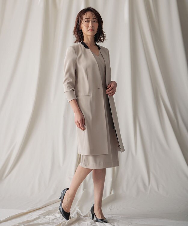 BEIGE， 【WEB＆一部店舗限定・L-size】CINDY / ラップドレス Sand × Black