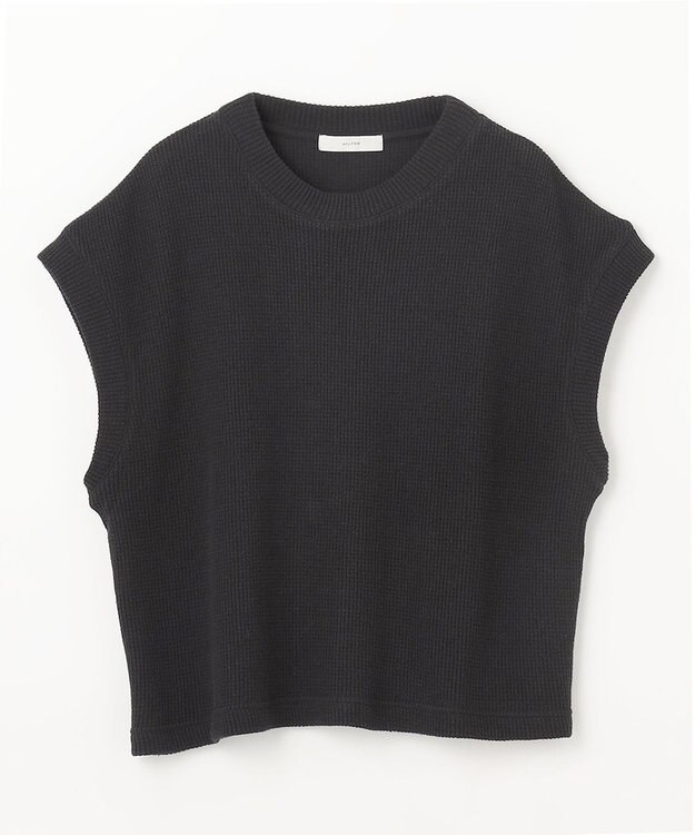 ANY 【洗濯機可】フレンチスリーブニットソー ブラック