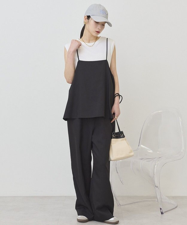 AMERICAN HOLIC リネンライクビスチェサロペット Black