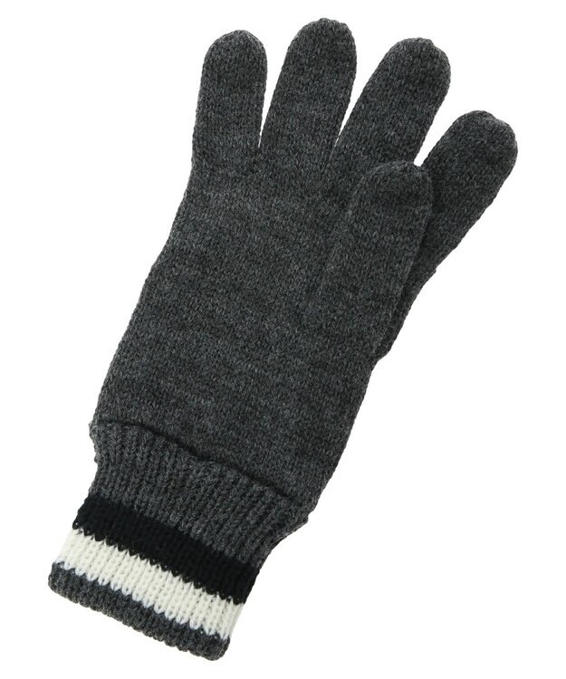 Green Parks ＳＥＴ２点　ボーダーニットマフラー＋手袋 Gray