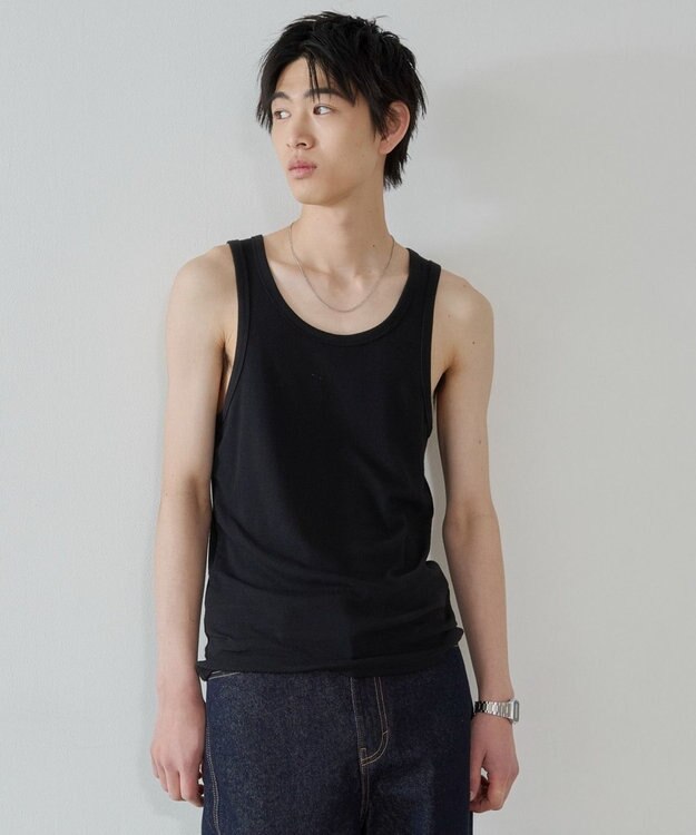 WEGO コットンリブタンクトップ ブラック