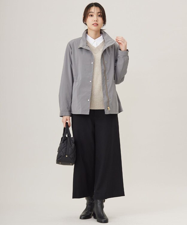 J.PRESS LADIES S 【WEB限定カラーあり・洗える】ツムギート flannel ワイド クロップド パンツ ブラック系