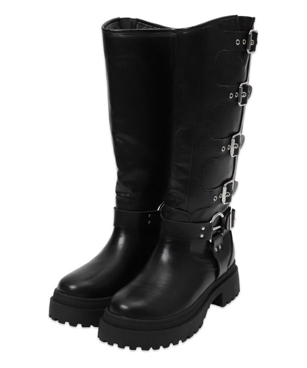 WEGO ハトメベルトロングブーツ ブラック