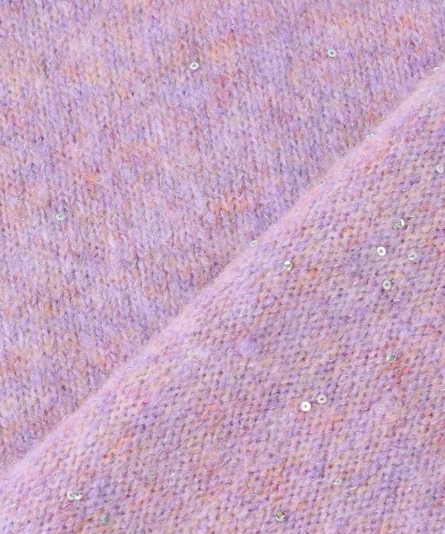 加藤ローサさん着用 / 襟取り外し可】スパンコールヤーン 5分袖ニット