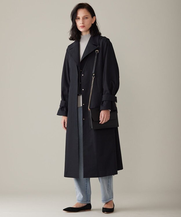 自由区 【洗える】4WAYトレンチ コート ネイビー系