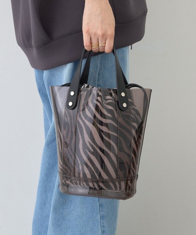 AMERICAN HOLIC 【2点セット】巾着付PVCバッグ Black