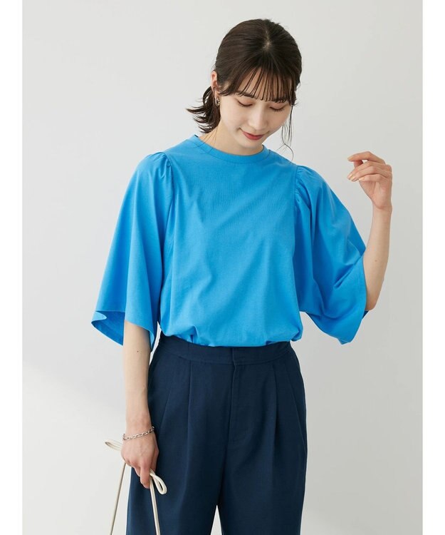 Green Parks 汗じみ防止袖ギャザープルオーバー Off White