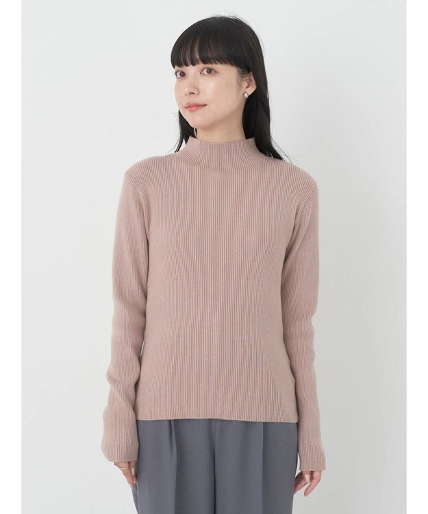 earth music&ecology ハイネックラメニットプルオーバー Mocha