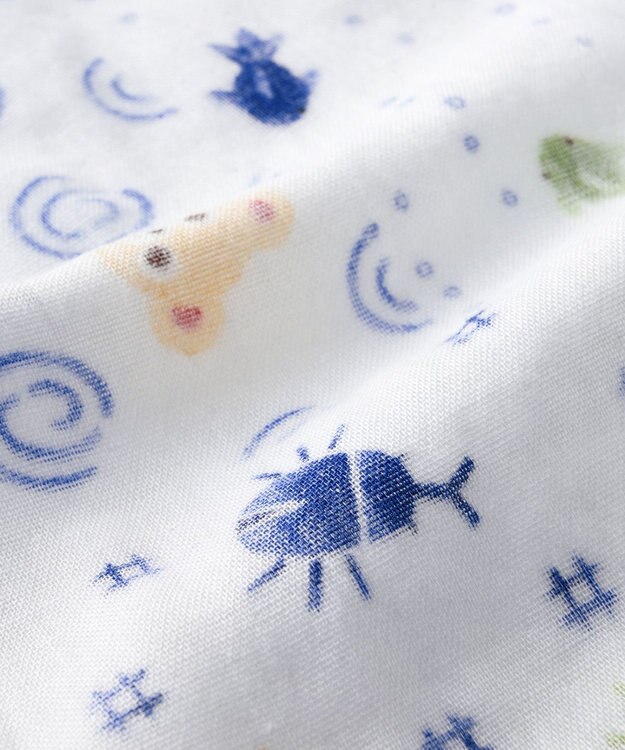 MIKI HOUSE HOT BISCUITS 【ミキハウス】【80-110cm】パッチワーク柄プッチー甚平スーツ 白