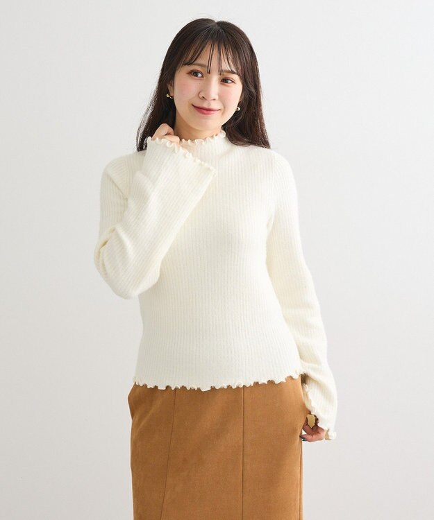 Green Parks ・ｓｗｉｎｇ　ｂｙ　ウラシャギーフレアスリーブニット Off White