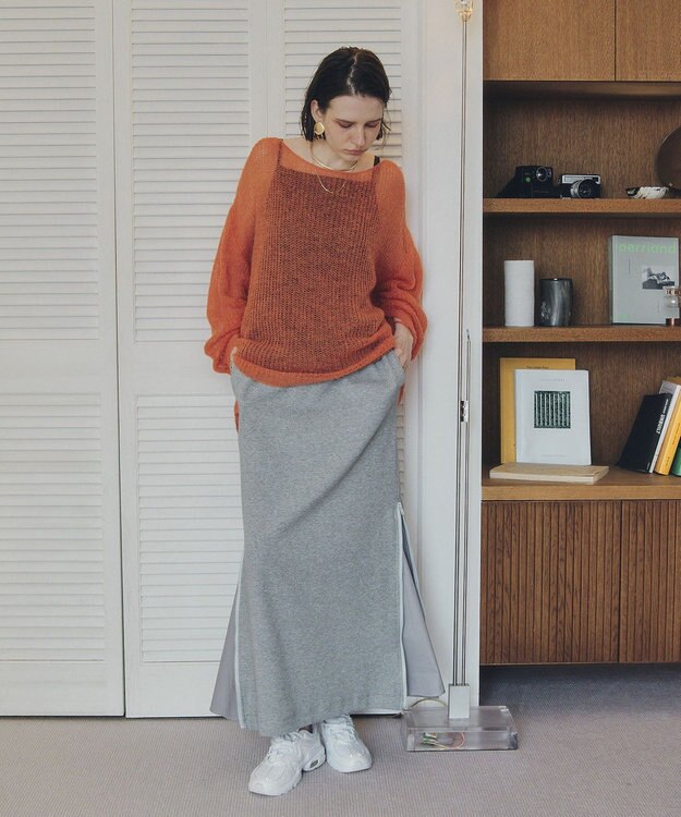 YECCA VECCA 袖シャーリングシアーニット Orange