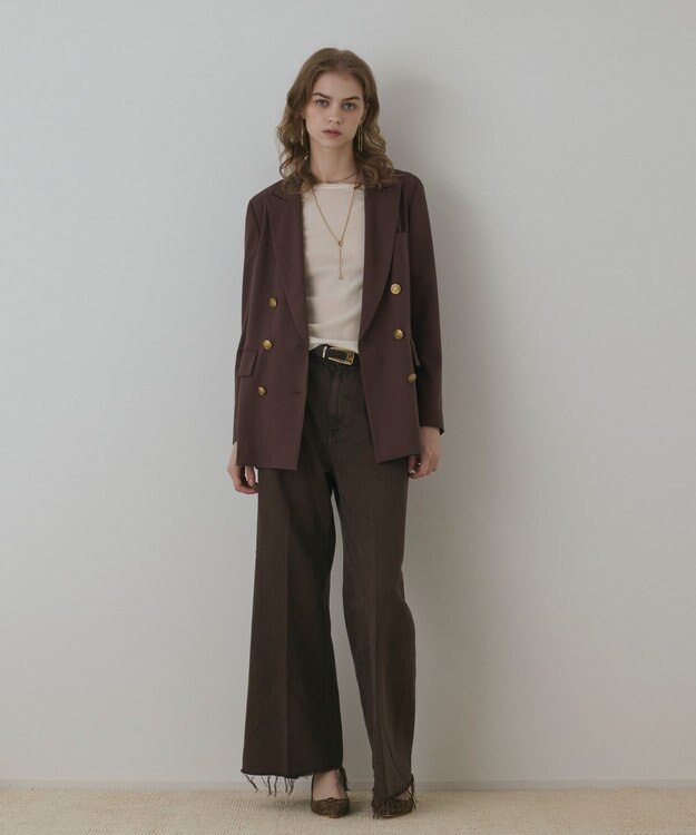 GRACE CONTINENTAL バックベンツダブルジャケット ブラウン