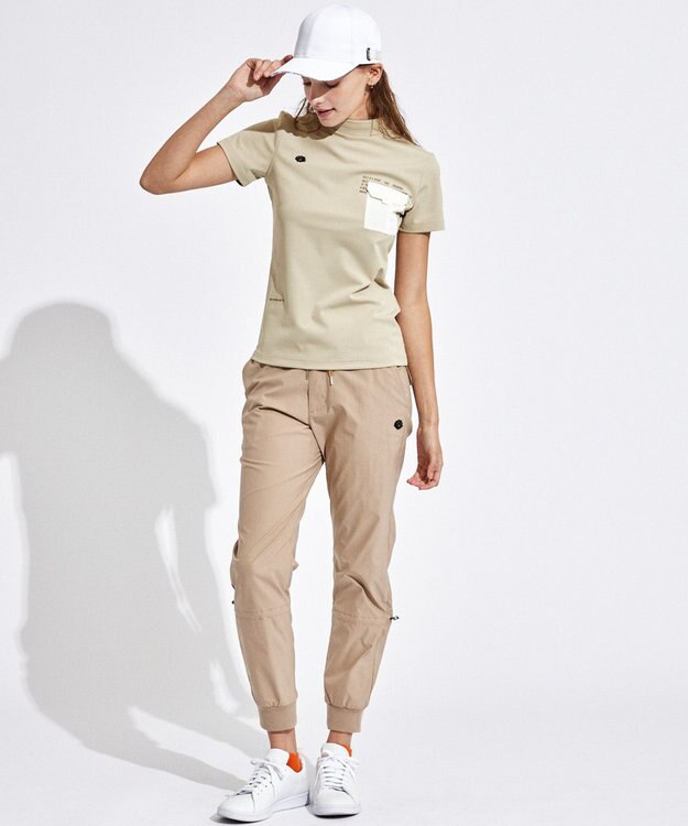 PW CIRCULUS 【UVカット / 吸水速乾 / 伸縮性抜群】【WOMEN】ポケットモック T ゴルフウェア レディース ベージュ系