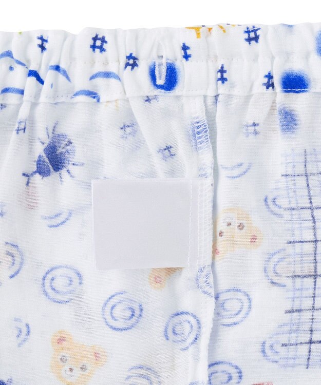 MIKI HOUSE HOT BISCUITS 【ミキハウス】【80-110cm】パッチワーク柄プッチー甚平スーツ 白