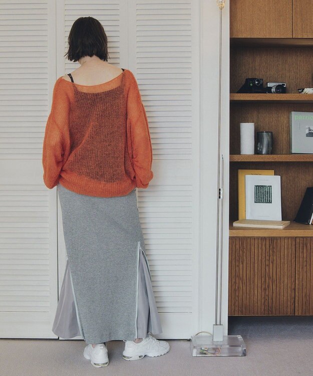 YECCA VECCA 袖シャーリングシアーニット Orange