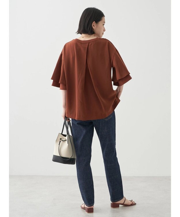 AMERICAN HOLIC 異素材スリーブプルオーバー Terracotta