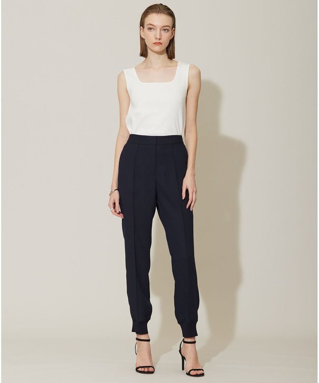 ICB L 【接触冷感・UVケア・速乾・洗える】FluidBackSatin ジョグパンツ ネイビー系