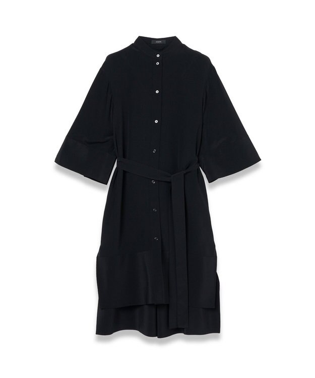 JOSEPH クレープ ド ソワ　ミディドレス Black