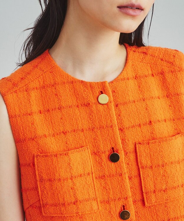 GRACE CONTINENTAL ツイードミニワンピース オレンジ