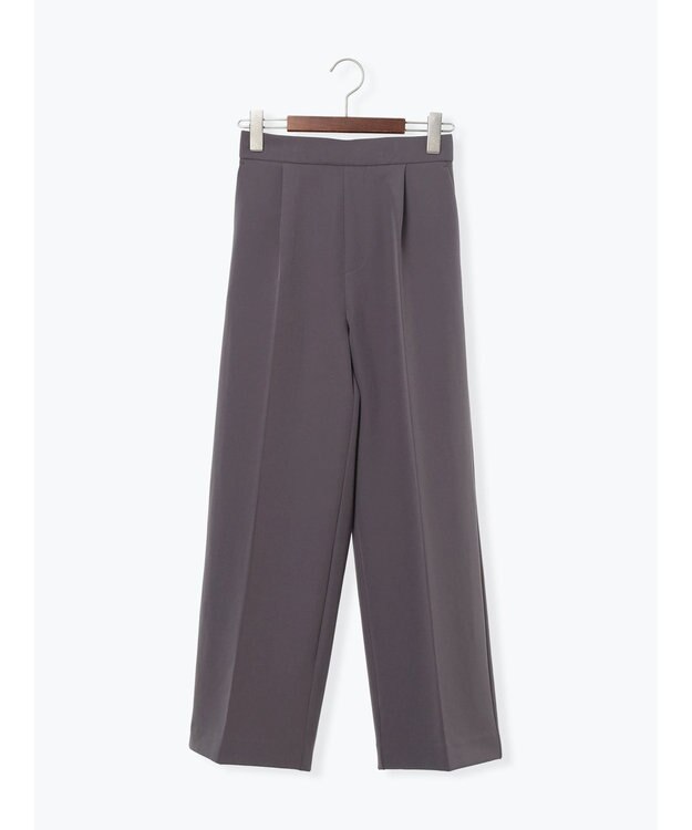 Te chichi 【雑誌掲載アイテム】ダブルクロスイージーワイドパンツ チャコールグレー