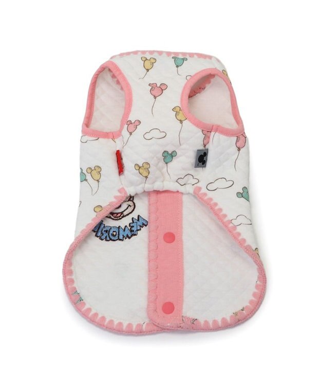 PET PARADISE ディズニー ミッキーマウス キルト ベスト 《風船柄》 小型犬 ホワイト×ピンク