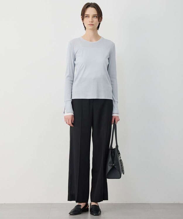 ICB L セミシアーテレコ レイヤード風カットソー サックスグレー