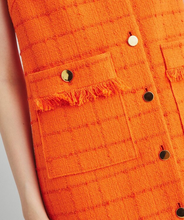 GRACE CONTINENTAL ツイードミニワンピース オレンジ