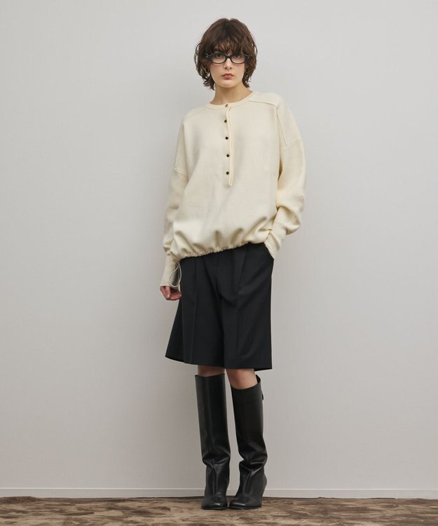 GRACE CONTINENTAL スウェットライクニットトップ ホワイト