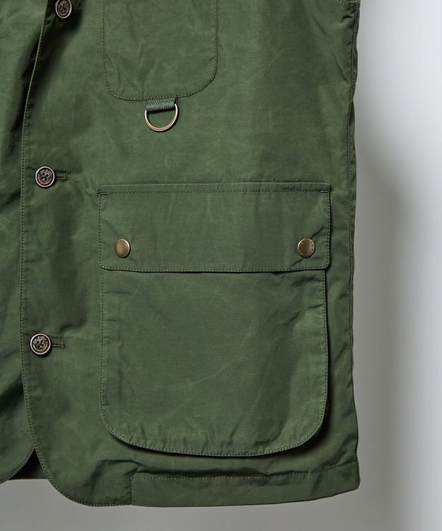 JOSEPH ABBOUD MOUNTAIN 【軽量・テ―ム・ヤルビーコラボ】プリント ワックスクロス ベスト カーキ系