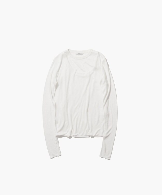ATON TENCEL SILK CIRCULER RIB | クルー＆タンクレイヤード WHITE