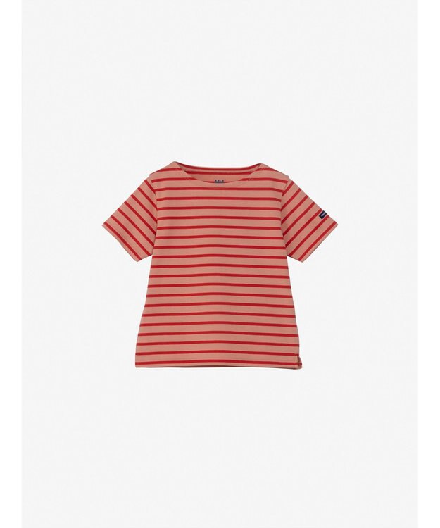 HELLY HANSEN 【キッズ・速乾・UVカット・抗菌防臭・記名ラベル付】ショートスリーブ HH マリンボーダーティー オレンジコースト×レッド