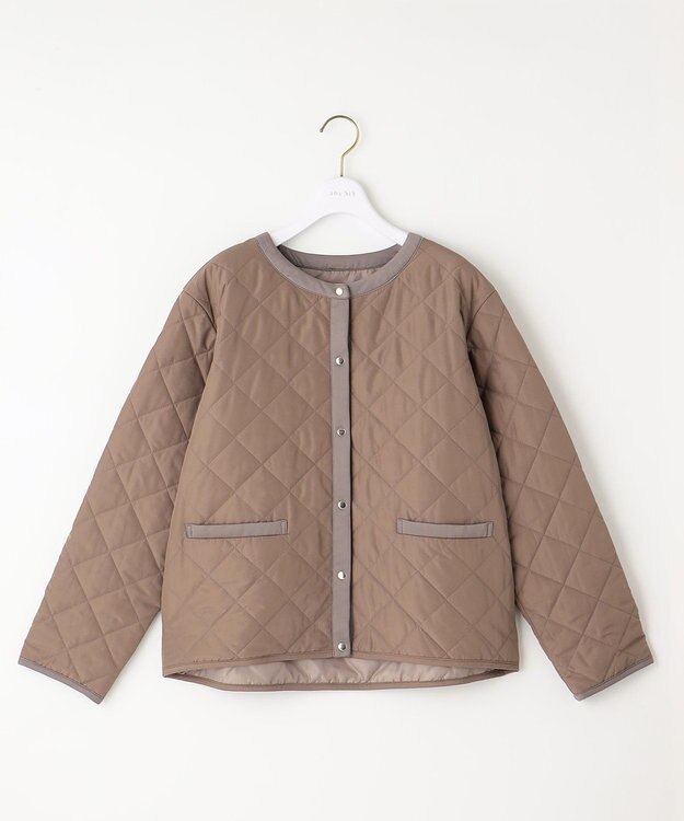 ANY SIS S 【洗える】レディトリミングキルト ブルゾン モカ