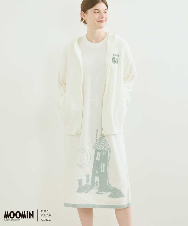 une nana cool 【ムーミン】 MOOMIN * une nana cool  なめらかふわふわフルジップパーカー BE
