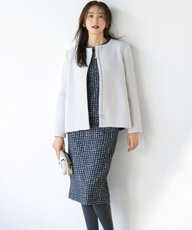 組曲 L 【WEB限定】ニュアンスジャガード セットアップ ネイビー系3