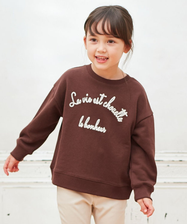 ANY KIDS 刺繍トレーナー ボルドー