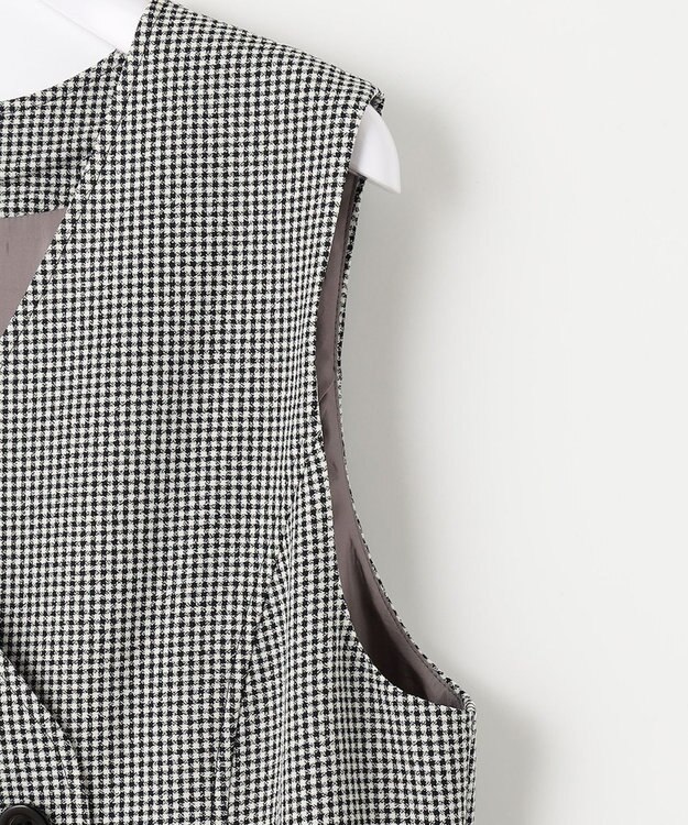 ANY SIS L 【2WAY】ジレラップ ワンピース モノトーンギンガム