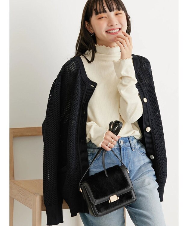 AMERICAN HOLIC 針抜きタートルプルオーバー Ivory