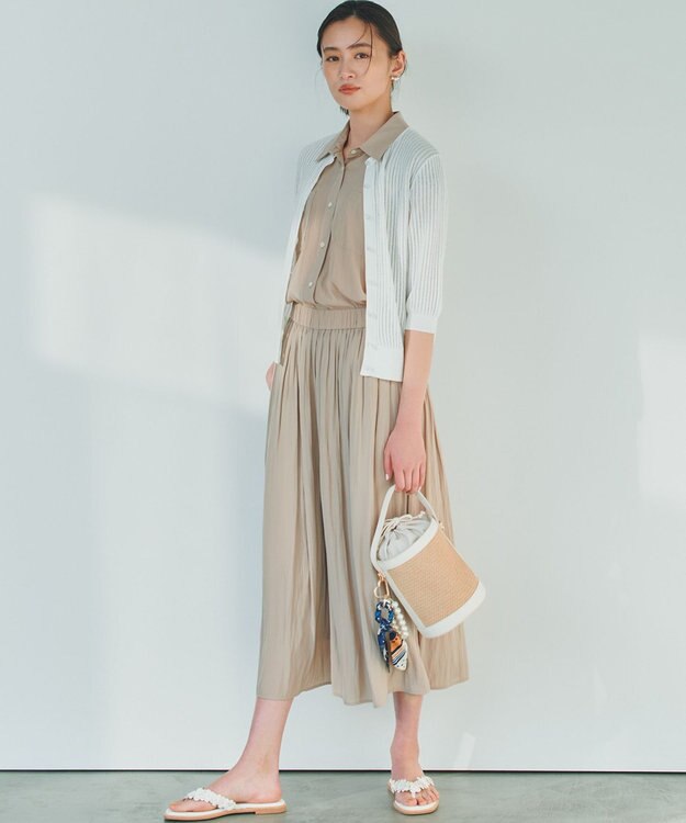 組曲 L 【先行予約・前後着用可】レーシーニット カーディガン ホワイト系