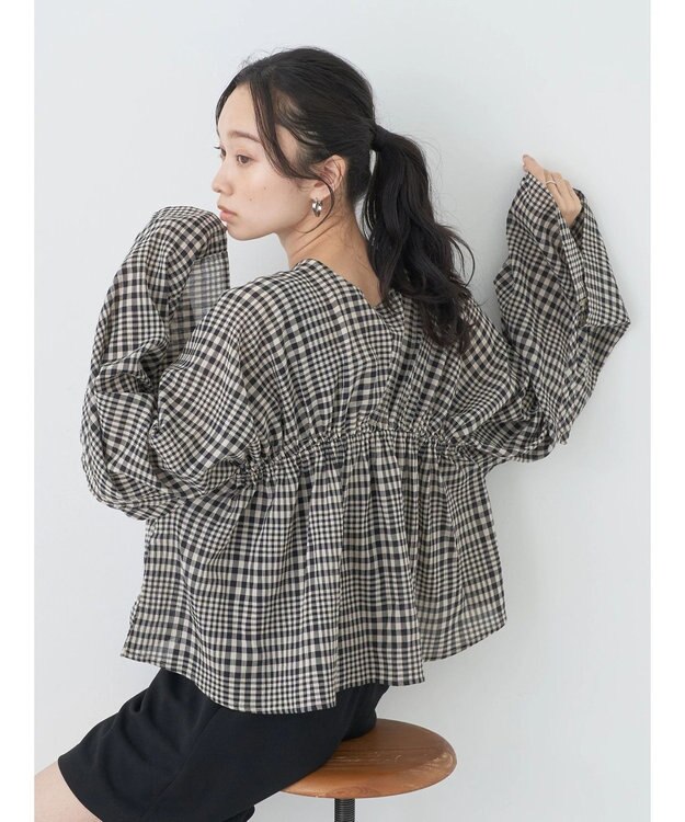 earth music&ecology ワッシャードロスト羽織りシャツ Check