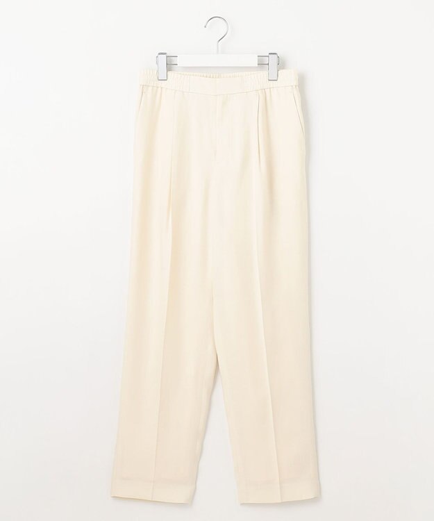 自由区 【XSサイズ～/洗える/セット着用可】キュプラリネンシャンタン イージーテーパードパンツ アイボリー系