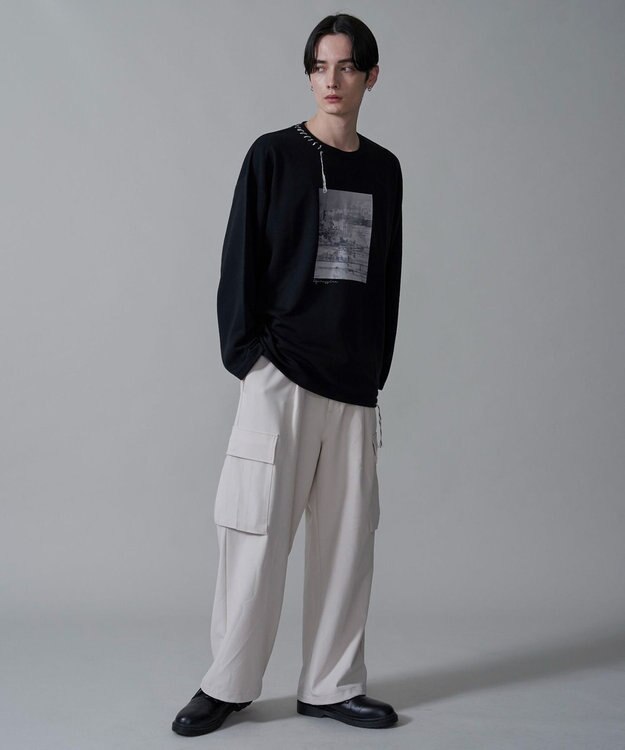 WEGO グラフィックステッチT（LS） ブラック