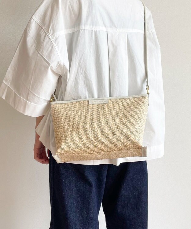 Hekhèr Le Style de Vie 【日本製 】ジュート×牛革 ショルダーバッグ ホワイト