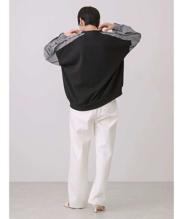 AMERICAN HOLIC イージーケア異素材ポンチプルオーバー Off White